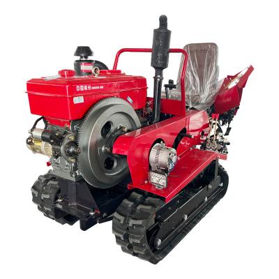 China Farms Crawler tractor rotary tiller multi-functional water and drought micro-cultivator high-horsepower agricultural tractor soil plan for sale