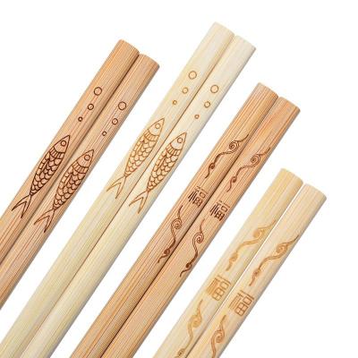 China Sustainable Custom engraved chopsticks bamboo carbonized custom logo chopsticks for sale