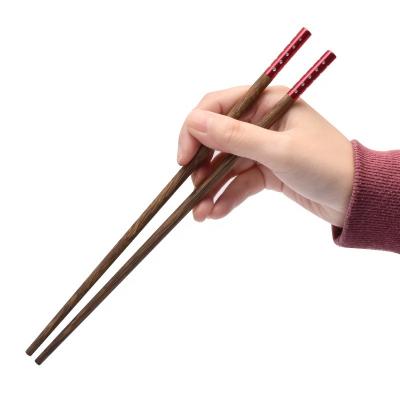 China Sustainable Wholesale Custom Chopsticks Non-lacquer Reusable Chopsticks Gift Metal Wooden Chopsticks for sale