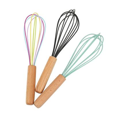 China Sustainable High Quality Rotary Whisk With Handle Silicone Egg Tools Silicone Hand Mixer Egg Beater for sale