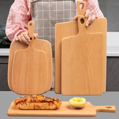 China Sustainable Eco Friendly Natural Irregular Shape Wood Chopping Board Serving Tray Beech Wood Bread Board for sale