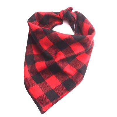 China Personalized Eco Friendly Pet Scarf Washable Cotton Dog Bandana Soft Plaid for sale