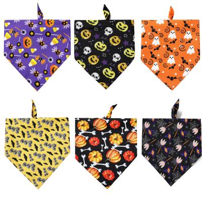 China Factory Wholesale Personalized Halloween Print Dog Bandana Reversible for sale