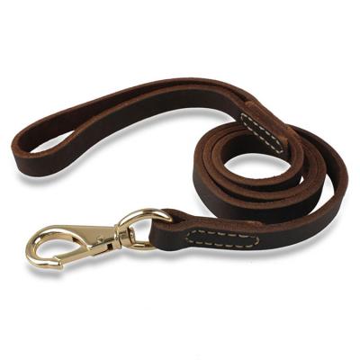 China Viable Oiled Leather Dog Training Leash Braided Leather Dog Leash 6 Feet for sale