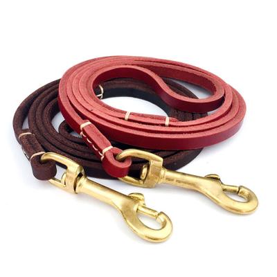 China 6 Foot Adjustable Genuine Leather Dog Leash For Small Dogs for sale