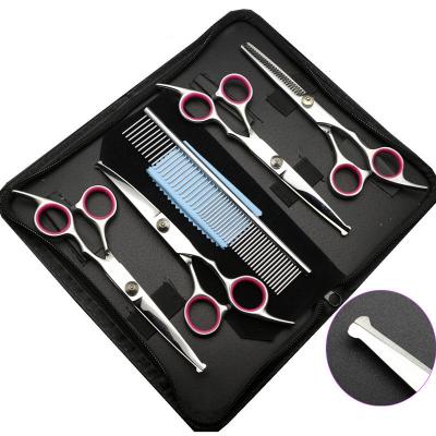 China Sustainable Pet Grooming Professional Stainless Steel Dog Grooming Scissors Set for sale