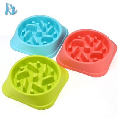 China Sustainable Hot Sell Plastic Dog Bowls Pet Slow Feeder Dog Food Water Bowl for sale