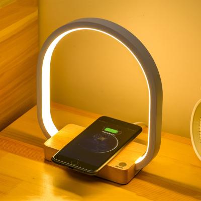 China Modern wooden bedside lamp with BT wireless charger and speaker for sale