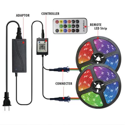 China Residential Dream Color Led Strip WS2811pixel 10m 300 RGB Led Phone APP Music Sync Accessible Lighting Effect Led Roomset RGBIC LED Strip for sale