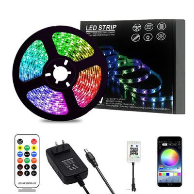 China Residential Smart Led Strip Light RGB Set 5050 5M Voice Control Music Sync Siri App Control Led IP65 WIFI Waterproof Light Smart Light for sale