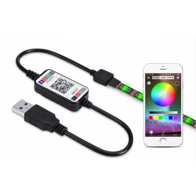 China For RGB Led Strips USB 5V RGB Led Music Controller App For RGB Strip Light Controller With 1600 Million Color Mode DC5V -24V Led Strip Controller for sale