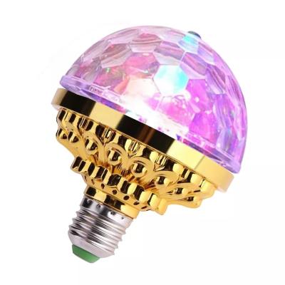 China Colorful Home Decor 6 Round Strobe Light E27 RGB Bulb Crystal LED Stage Lights LED Bulb Family Parties Birthday DJ KTV Disco Party Bar Club for sale