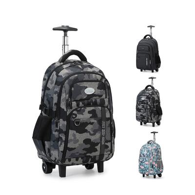 China With New USB Fashion Army Style Slight Burn Trolley Backpack With Rolling Wheels For Travel for sale