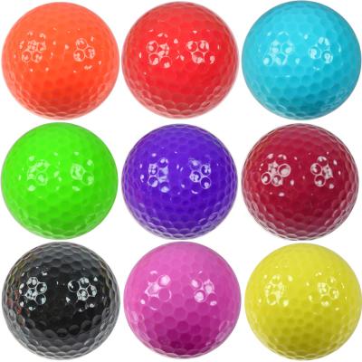 China Double Ball Range Synthetic Rubber Colorful Personalized Golf Practice Balls With Logo Customization for sale