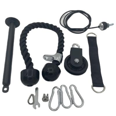 China Eco-friendly Wire Rope Pulley Accessories Tricep Rope System Gym Triceps Pull Up High Training Equipment for sale