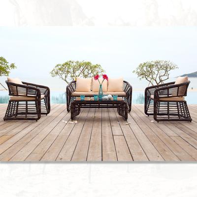 China America Factory Price Design PE Outdoor Waterproof Outdoor Rattan Garden Modern Furniture Sofa Set for sale