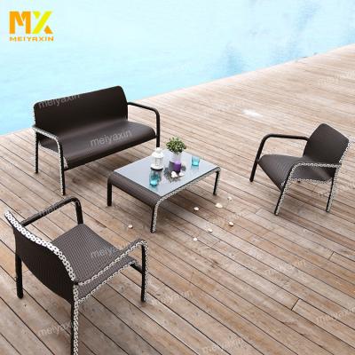 China Outdoor Weather Furniture Hotel Competitive Price Patio Sofa Set Rattan Sofa Set Villa Outdoor Wicker Sofa Set for sale