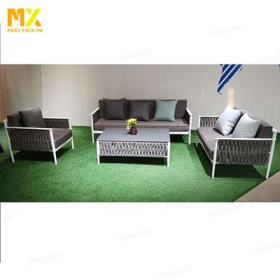 China Outdoor Weather Resistant Fabric Outdoor Garden Weather Furniture Rattan Weaving Sofa Sets For Five Star Hotel for sale