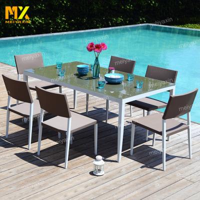 China Weather Set Outdoor Furniture Cast Aluminum Bistros Chair Table Set Patio Dining Table For Villa And Park for sale