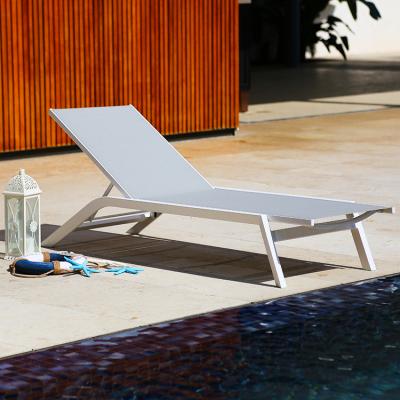 China Modern Leisure Beach Lounger Lightweight Folding Waterproof Sun Couch For Yard for sale