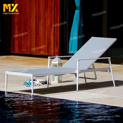 China Outdoor weather outdoor furniture and yard beach folding bed sofa convertible aluminum swimming lounge for hotel for sale