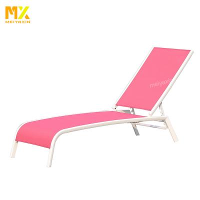 China Fashionable Aluminum Adjustable Backrest Weather Outdoor Furniture Modern Simple And Beautiful Frame Garden Beach Outdoor Day Bed for sale