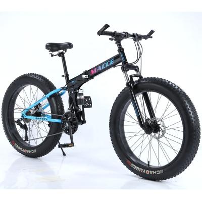 China Best Cheap Price MACCE Tianjin Jienate Snow Beach Mountain Bike Steel Man And Woman Fat Tire Folding Bicycle For Outdoor In Stock for sale