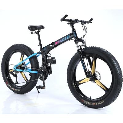 China Wholesale Steel Customized 7 Speed ​​MTB Fork Suspension 26 Inch High Carbon Steel Folding Fat Bike Cycle MTB Tire Wide Mountain Bike for sale