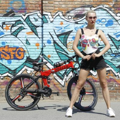 China Steel Promotional Items Motor 36v Ebike Cycling Full Suspension Cycle Two Wheels Disc Brake Bicycle Folding Electric Mountain Bike for sale