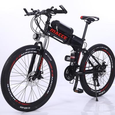 China Steel Listing Macce E-Bike Bicycleold Elektryczny OEM Two Wheels 21 Speed ​​26 Inch E Bicycle Cycle Folding Electric Mountain Bike for sale