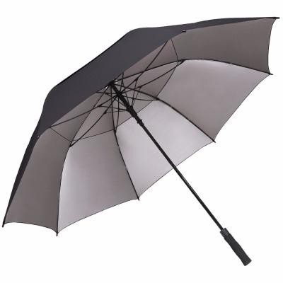 China 30 Inch Golf Traditional Auto Open Extra Large Oversized Canopy Double Vented Waterproof Windproof Stick Umbrellas for sale