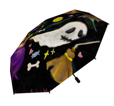 China 2021 Minimalist 3 Fold Manual Umbrella, UV Protection Umbrella, Halloween Umbrella for sale