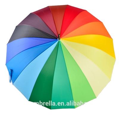 China Rod Umbrella Rainbow Bright Colored Long Straight Umbrella 14S006 for sale