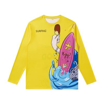 China Custom Made Polyester Beach Long Sleeve T-shirt Sun Protective Sublimation Printing Long Sleeve T Shirts for sale