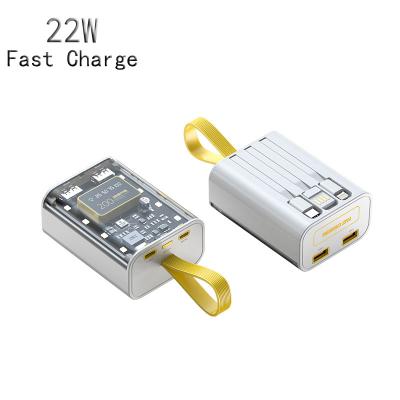 China Newest Transparent Cyberpunk 20W High Capacity Palladium Charging Power Bank 20000mah LED Fast PowerBank Battery For Mobile Phone/PSP/Table/GPS/MP3/4/Camera/Laptop 2023 for sale