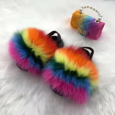 China New Design Trend Fashion Summer Children's Fur Flat Sandals Wholesale Summer Kids PVC Sandals for sale