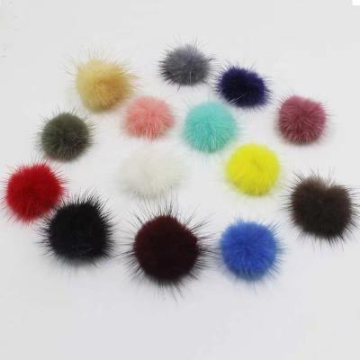 China Real Mink Fur Pom Poms Fur DIY 3.5cm MINK Fur Accessories for Hair Shoes and Key Chain for sale