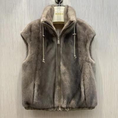 China Real Fashion Full Mink Skin Vest Winter Viable High Quality Women's Mink Fur Vest for sale