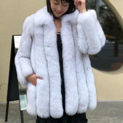 China Breathable Luxury Women Fox Fur Coat Fashion Winter Fur Coat Women Genuine Fox Fur Jacket for sale