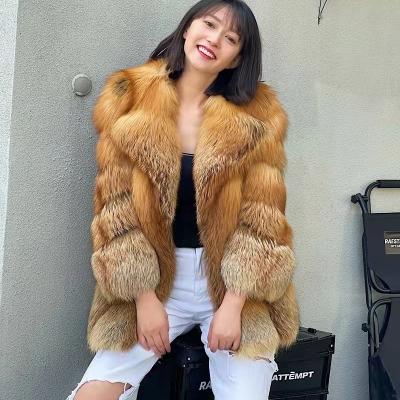 China Breathable Luxury Women Fox Fur Coat Fashion Winter Fur Coat Women Genuine Fox Fur Jacket for sale