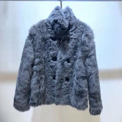 China Sheep Fur Coat Fashion Winter Fur Coat Stand Collar Breathable Popular Lamb Fur Jacket for sale