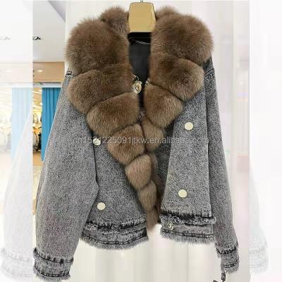 China Windproof Fur Parka Women Down Scratch Parka Winter Fur Parka Women Lattice Fur Jacket for sale