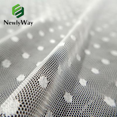 China Factory Wholesale Anti-static Polyester White Warp Knitted Polka Dot Tulle Mesh Fabric For Clothing for sale