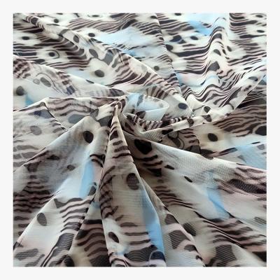 China Sustainable Wholesale Polyester Lace Fabric / Spandex Nylon Mesh Printed Fabric For Dress for sale