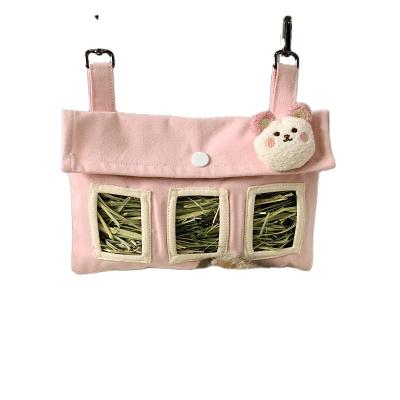 China Wholesale Automatic Hanging Guinea Pig Rabbit Hay Feeder Durable Bag For Small Animal for sale