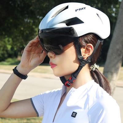 China PMT Mountain Bike Road Durable Windshield Integrated Helmet Cycling Male And Female Safety Cap Bicycle Helmet for sale