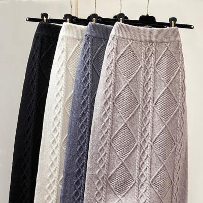 China Spring 2021 early plus size new mid length twisted white twisted rope skirt a-line skirt with winter sweater for sale