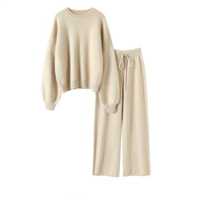 China Anti-wrinkle 2021 spring and two-piece suit of new autumn sweater leg fashionable loose wide-leg pants pants for sale