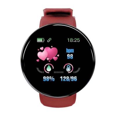 China Circular Touch Screen D18 Smartwatch Color Display With Multiple Sports Modes Call Information Reminder Photo Taking Music Smart Wristband for sale