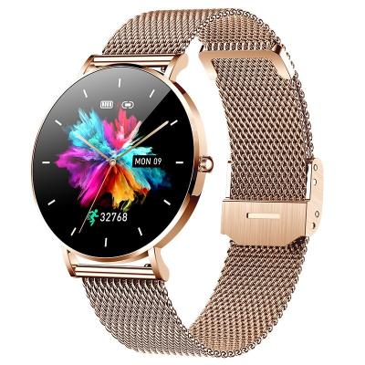 China New Ultra Thin Smartwatch T8 Pixel Display Ladies 1.36inch AMOLED 360*360 HD Touch Screen Display Show Time Call Reminder For Women for sale